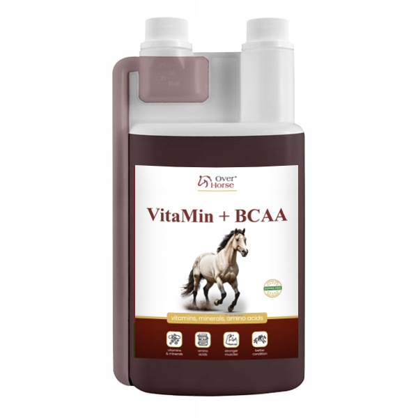 Vitamíny pro koně s aminokyselinami na svaly Vitamin Bcaa Over Horse 1 l