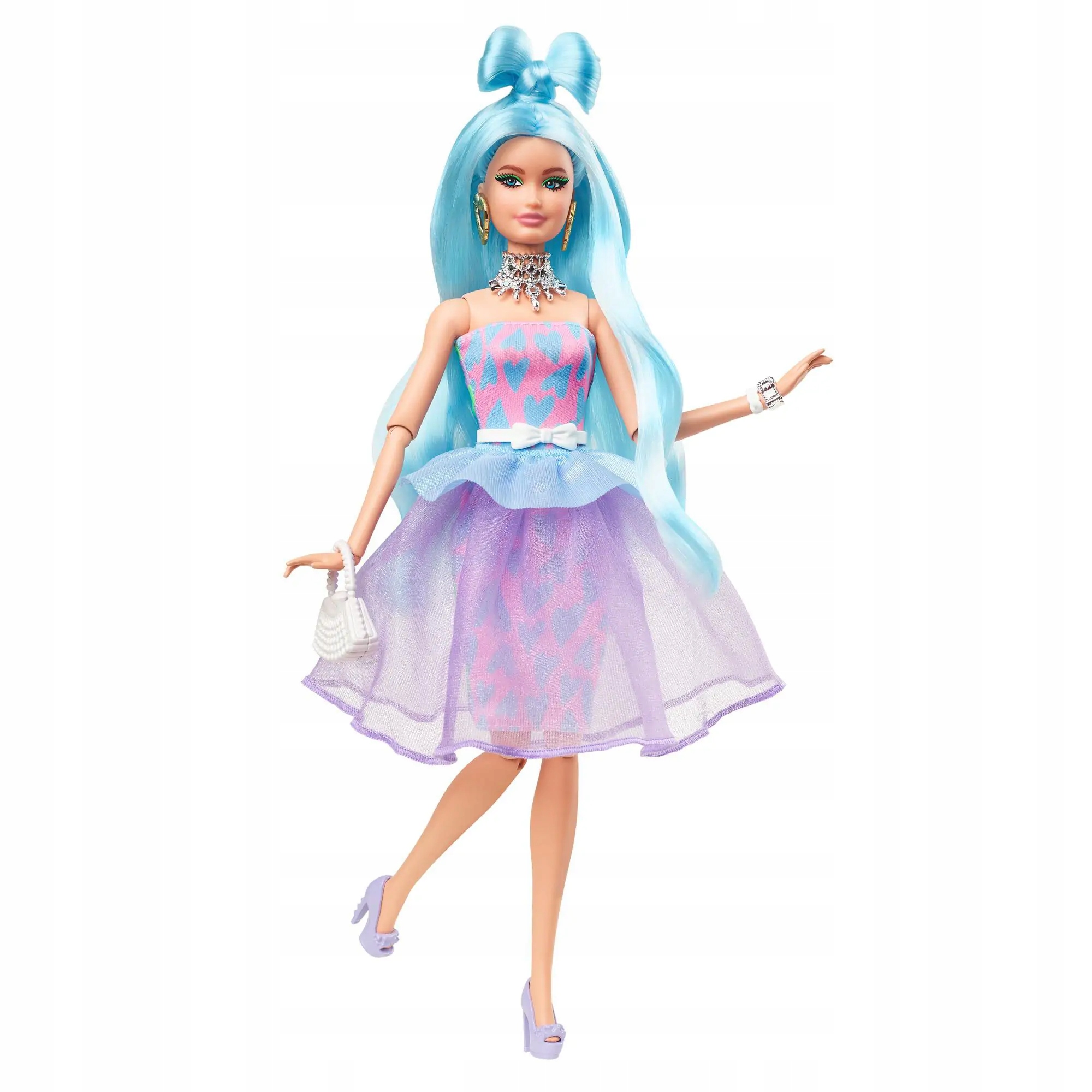 Lalka BARBIE EXTRA z kotkiem + zestaw ubrań Seria Extra