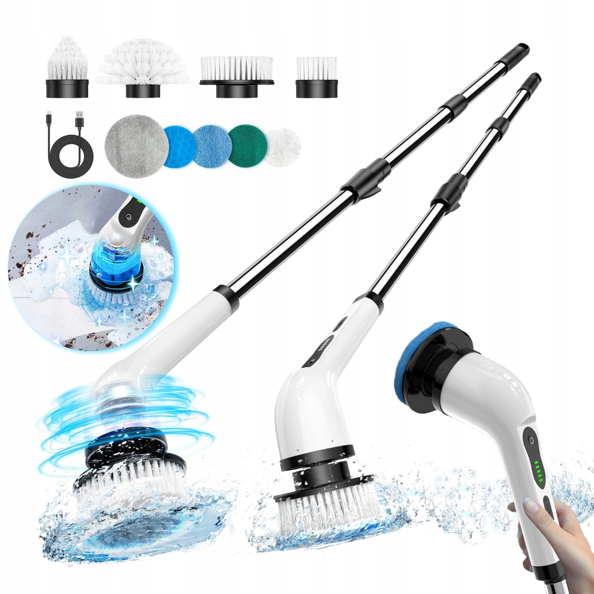 Levně Rotační Elektrický Čisticí Mop Pro Domácnost A Auto 9V1