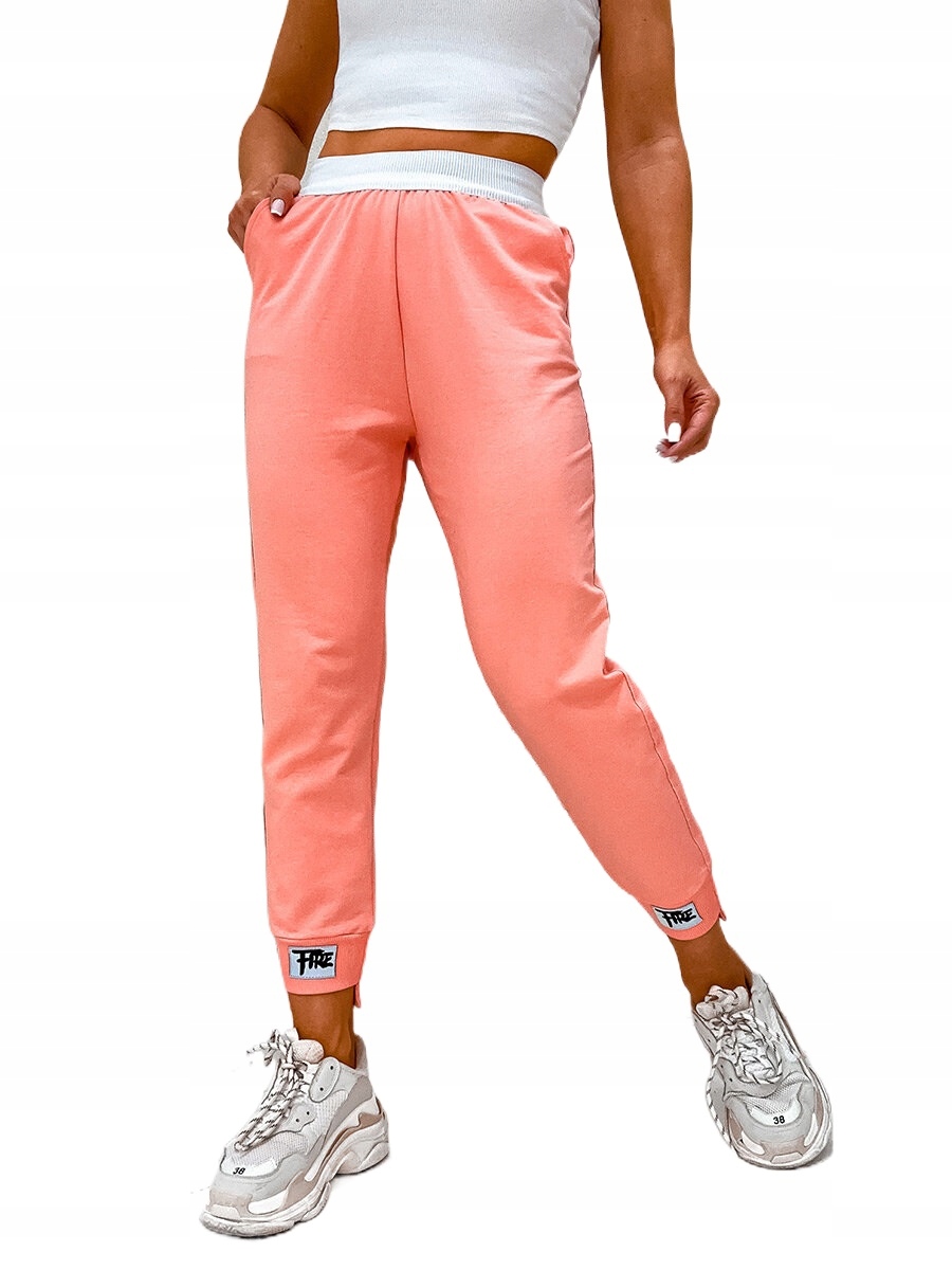 Dámské Broskvové Teplákové Kalhoty VE91 Denley_l/xl