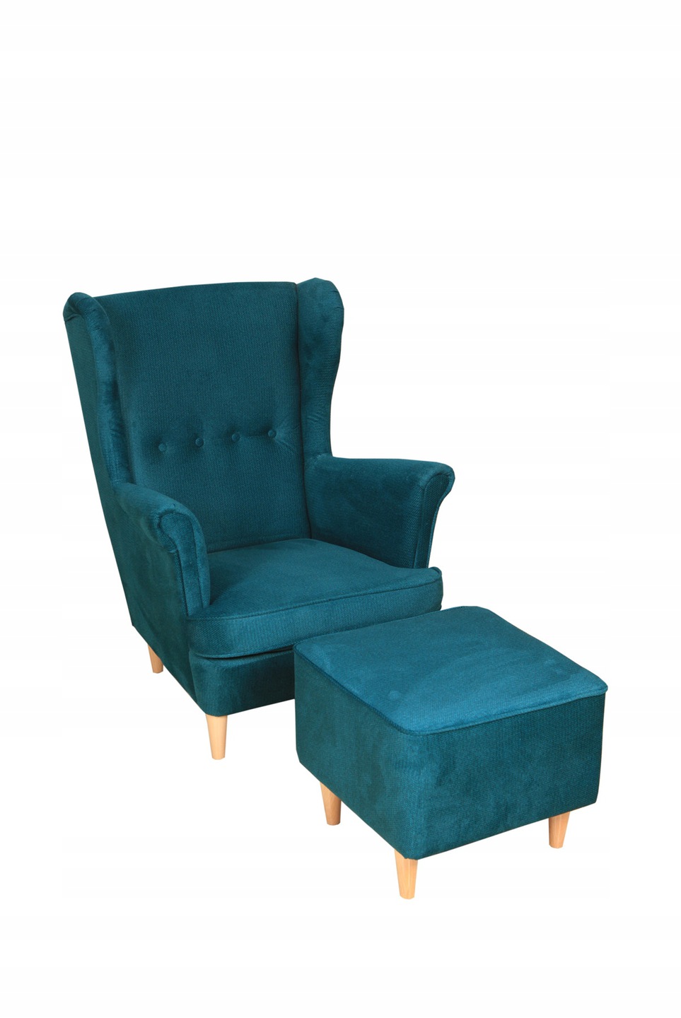 

Fotel Uszak Moon Z Podnóżkiem, styl skandynawski