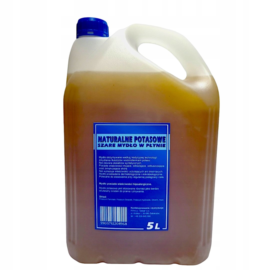 Levně Přírodní Draselné Tekuté Mýdlo, 5 L, Tekuté Šedé Mýdlo, Pravé.