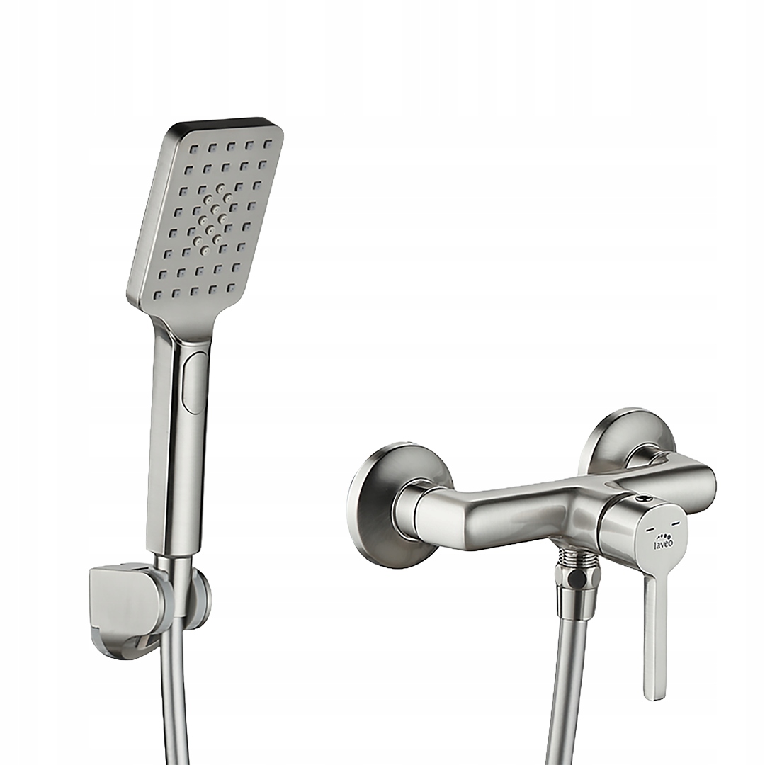 Sprchová Batéria So Sadou Hadicových Slúchadiel Z Kefovej Ocele Inox Laveo
