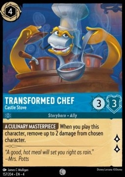 Disney Lorcana 4URS #157 Transformed Chef Castle Stove