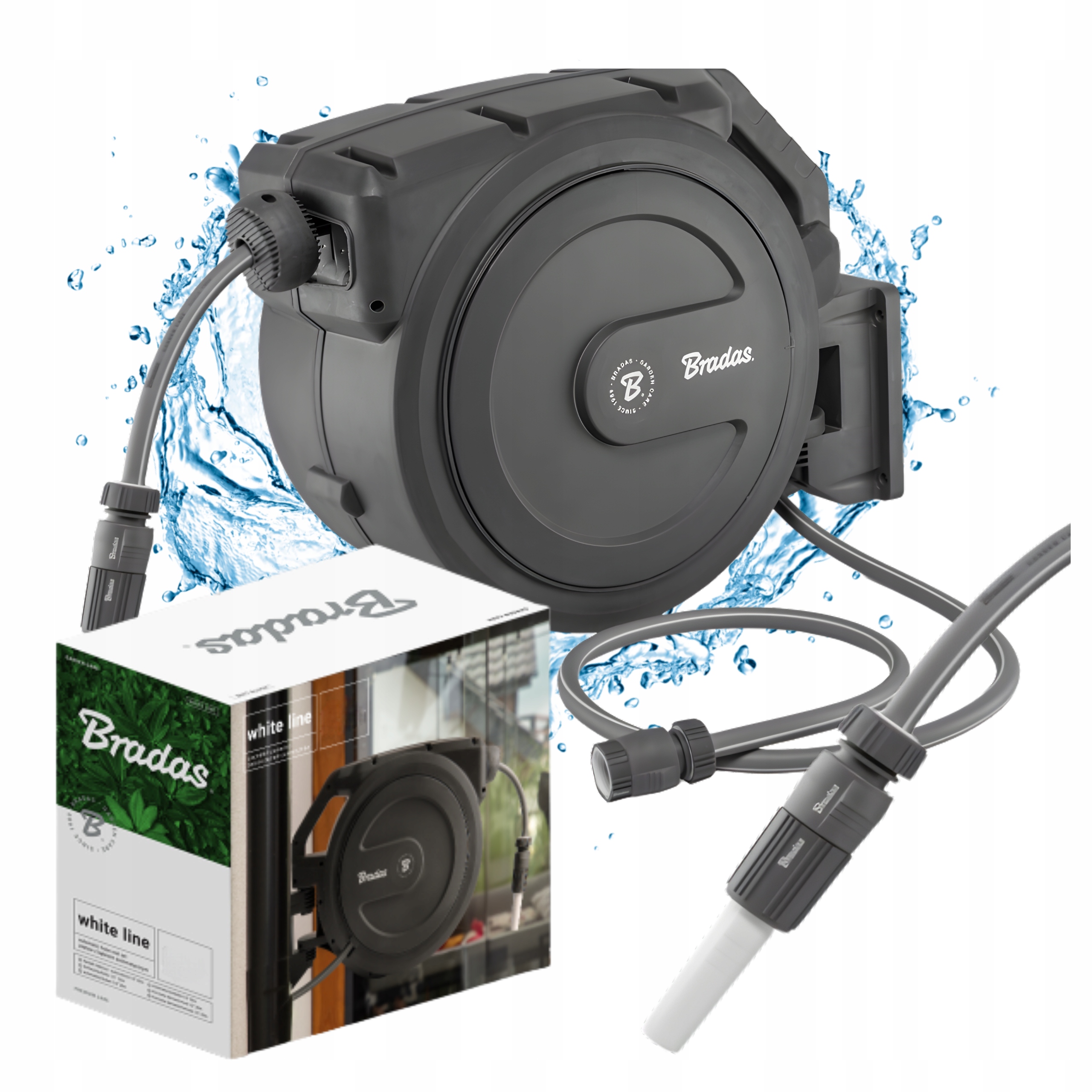 Navíjací Bubon Na Záhradnú Hadicu Automatický Navíjač 25 M 1/2" Hadice