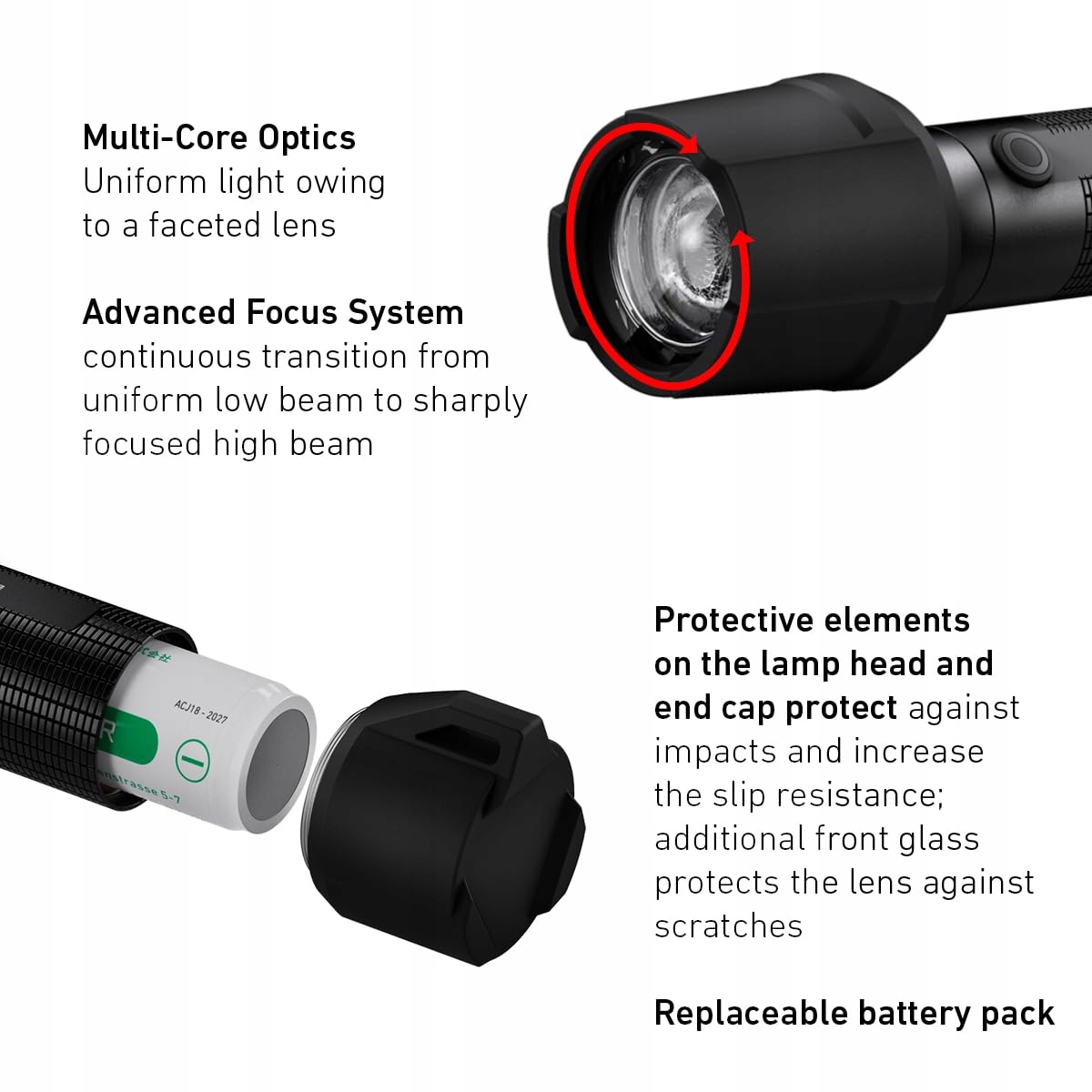 LEDLENSER P7R Work Latarka LED 900 Lumen IP68 USB Magnetyczna — miniatura 4
