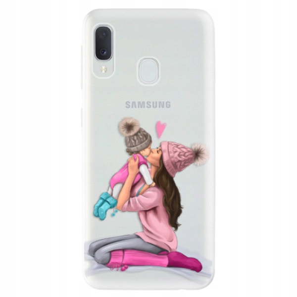 Etui silikonowe Kissing Mom Brunette and Girl Samsung Galaxy A20e