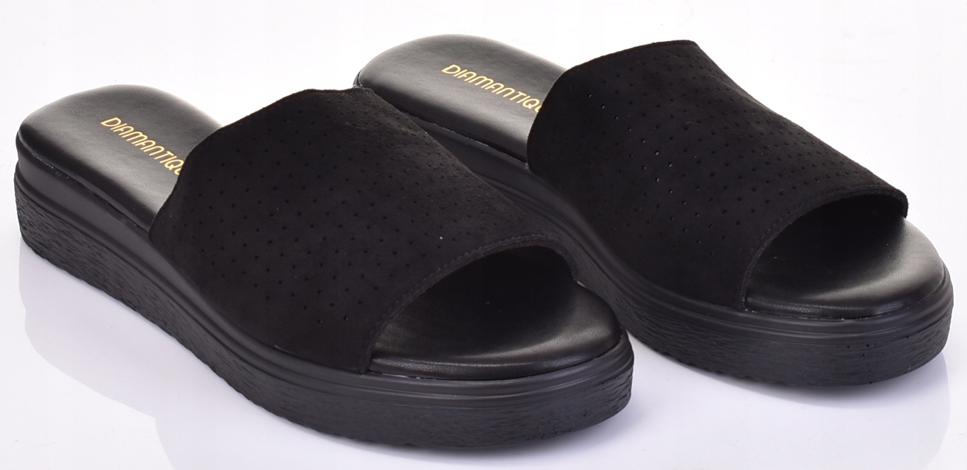 SOLIDNE KLAPKI DAMSKIE NA PLATFORMIE ZAMSZOWE WYGODNE Rozmiar 38