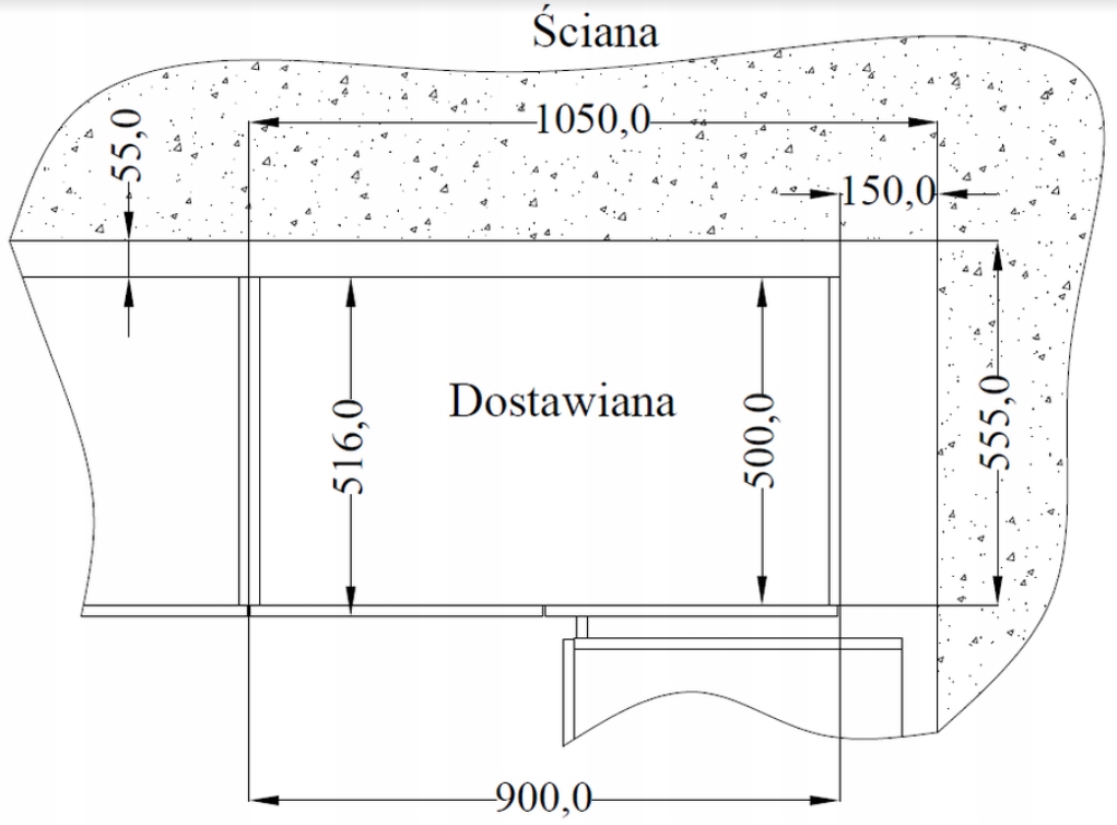 Szafka kuchenna narożna dostawna CLAYGREY LUCY Liczba drzwi 1