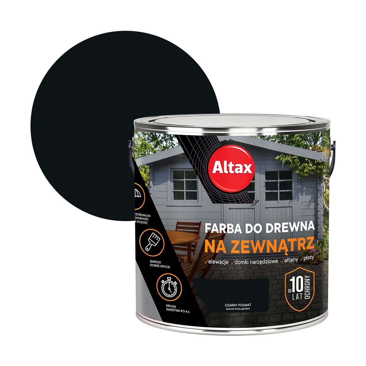 Altax Barva Na Dřevo 2,5L Černá Polomatná