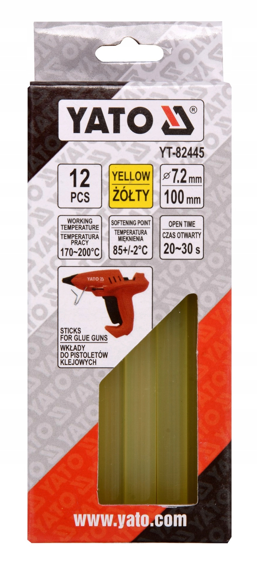 WKŁADY KLEJOWE DO PISTOLETU 7,2X100MM 12 SZT.