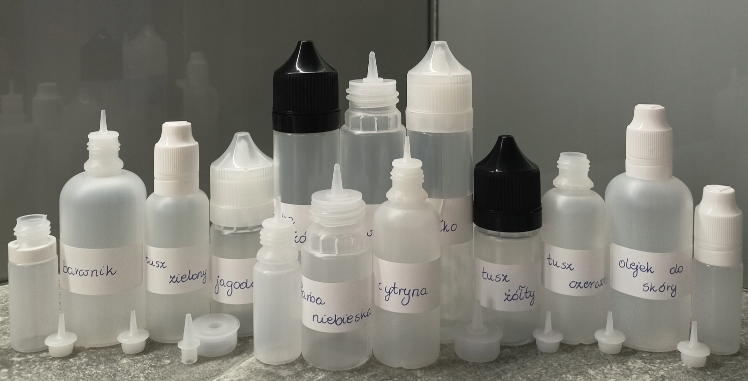 BUTELKA BUTELKI PLASTIKOWE 60ML 100SZT + ETYKIETY Pojemność 60 ml