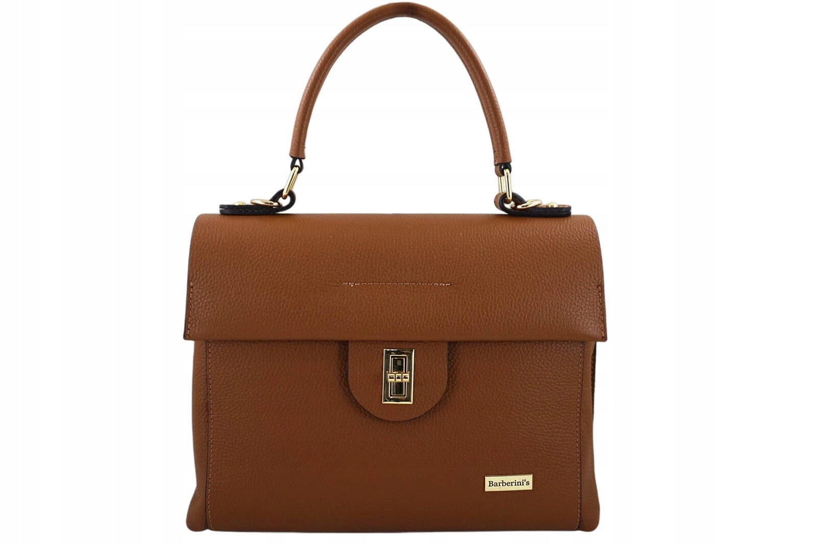 Kožená kabelka kufřík do ruky Hnědá světlá