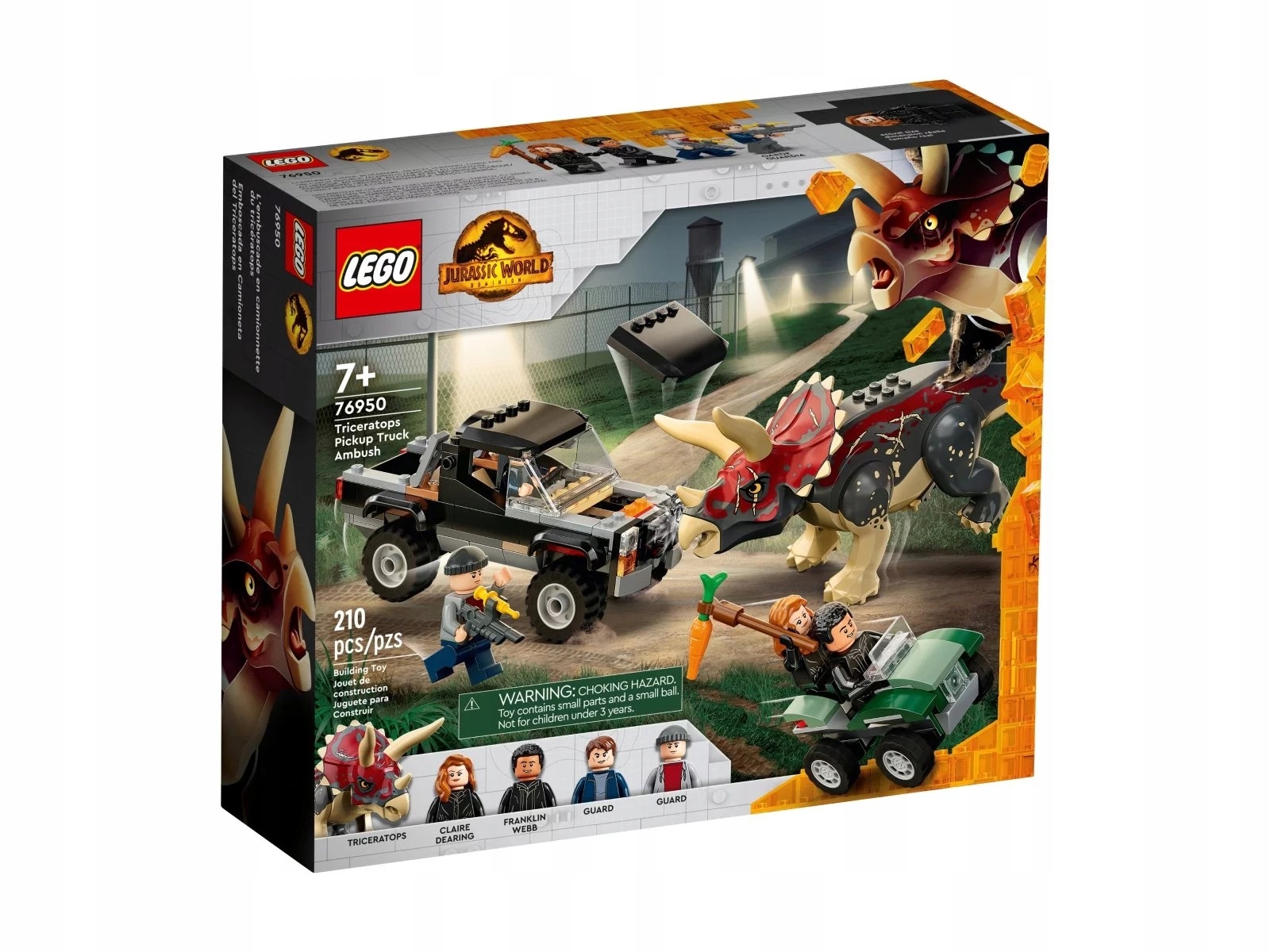 Lego 76950 Jurský svět Triceratops a přepadová sada s pick-upem