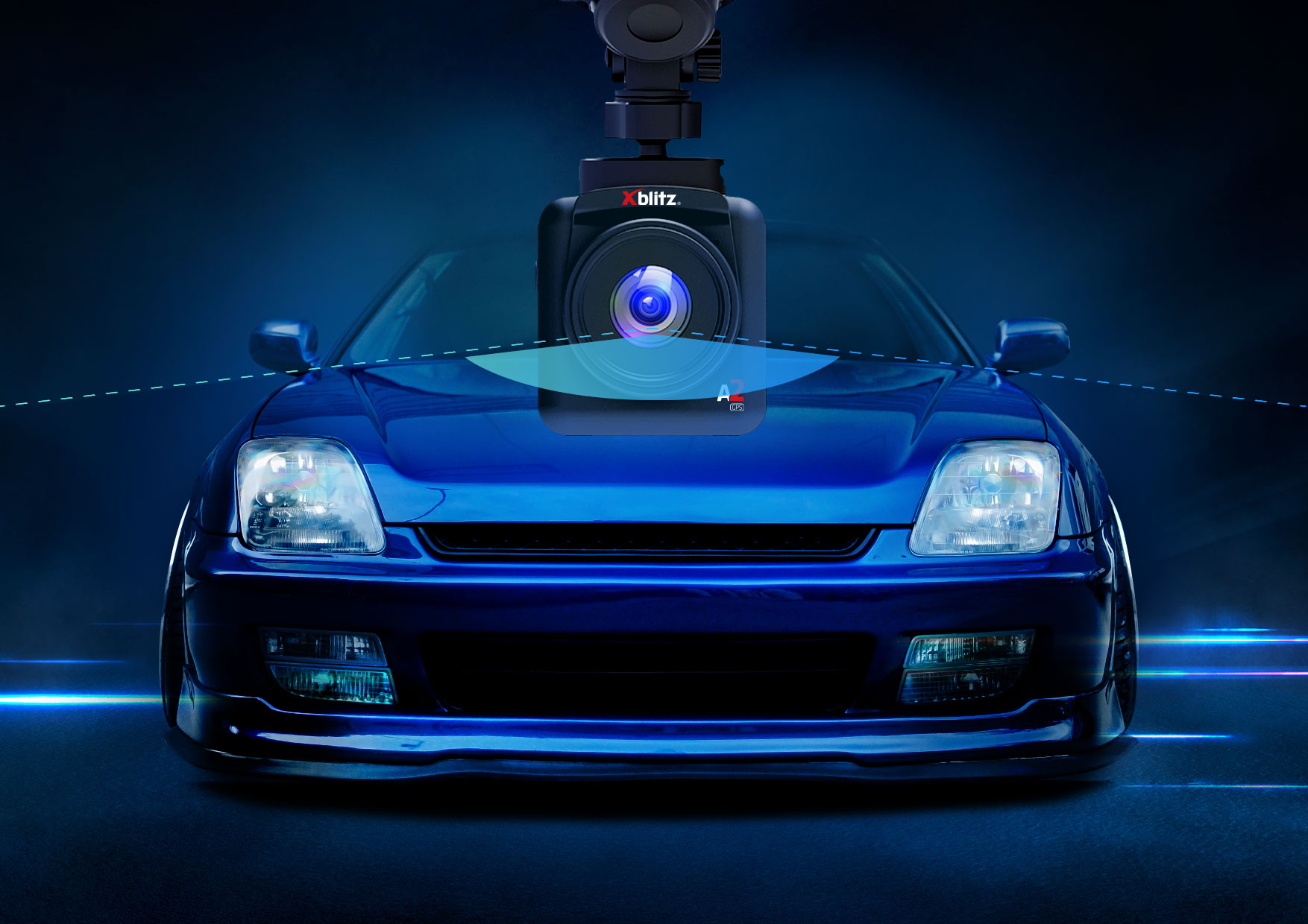 Xblitz A2 GPS Rejestrator jazdy Video Full HD G- Sensor + kamera cofania Złącza microUSB