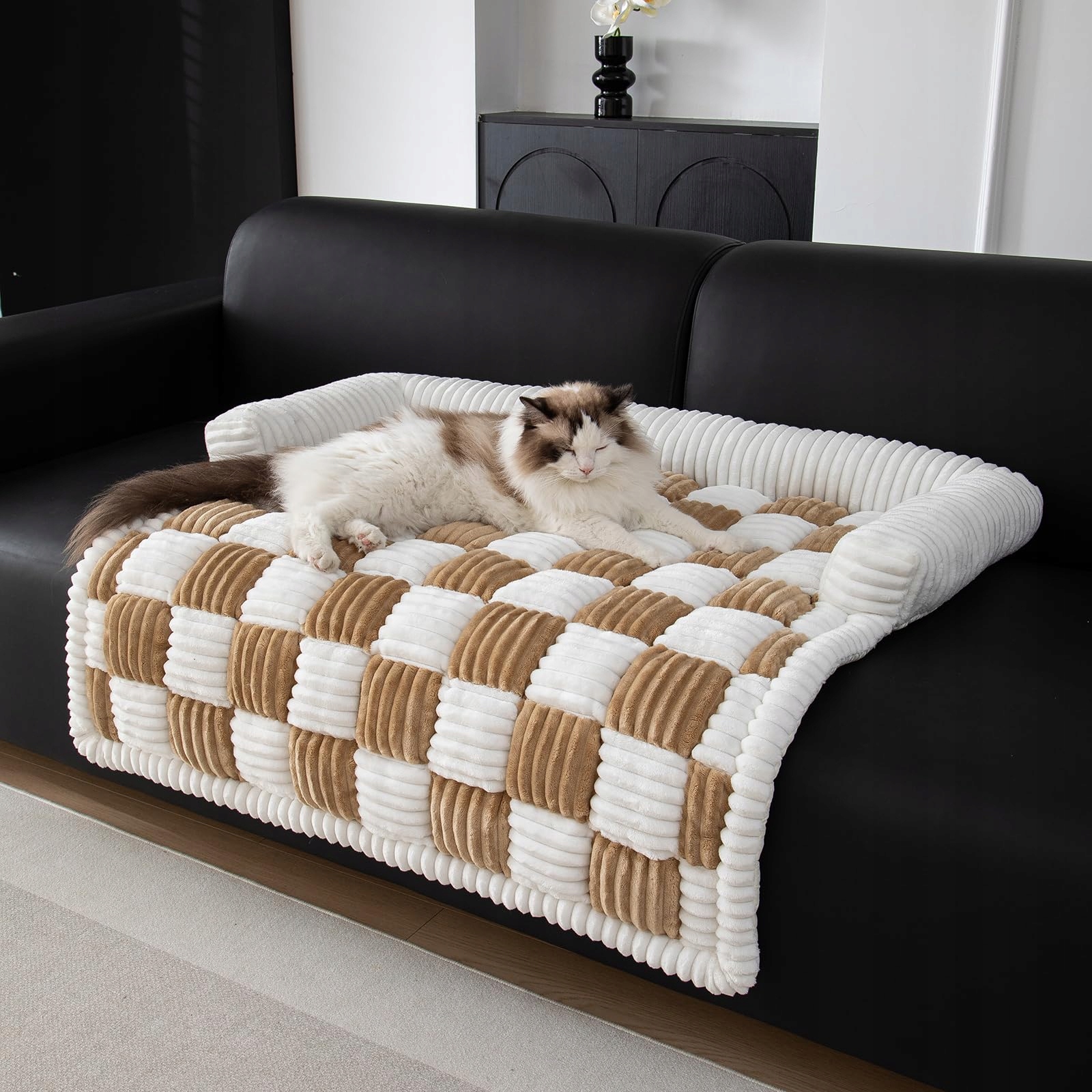 Levně Topchances Pelíšek pro psy velké 90x90x13 cm černé