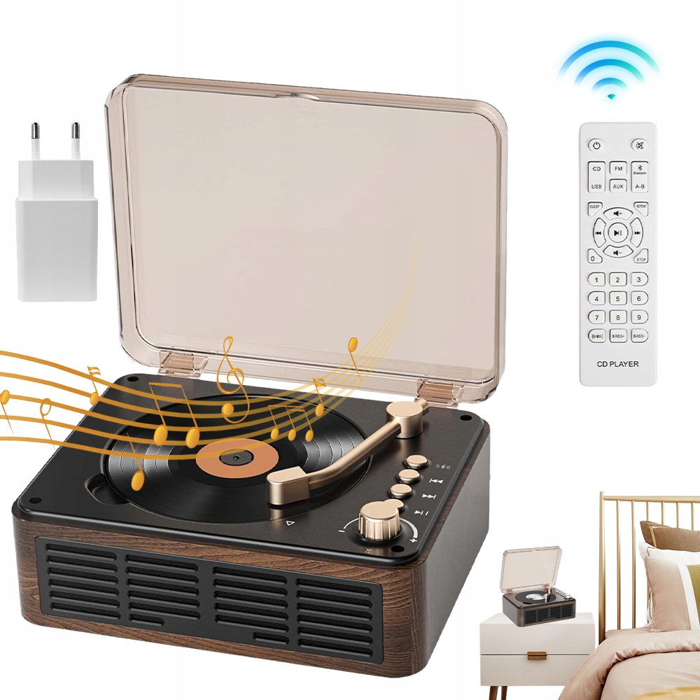 Retro Stereo Přehrávač CD Bluetooth Fm Rádio MP3 Wma Do Televize Počítače