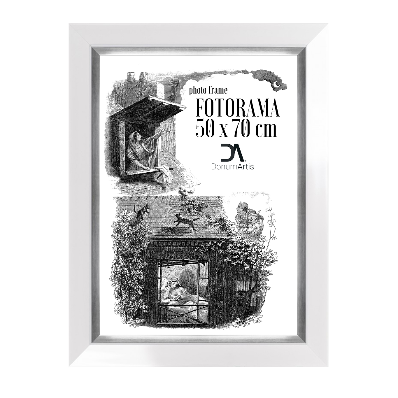 Fotorám Venice 50x70 klasický bílo-stříbrný