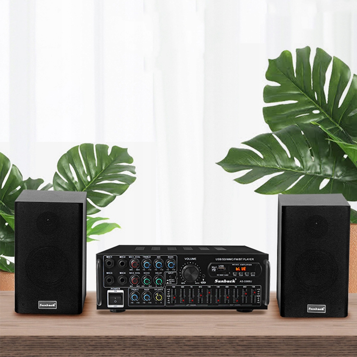 Wzmacniacz Audio Bluetooth 5.0 4 Mikrofony Zintegrowany Stan opakowania oryginalne