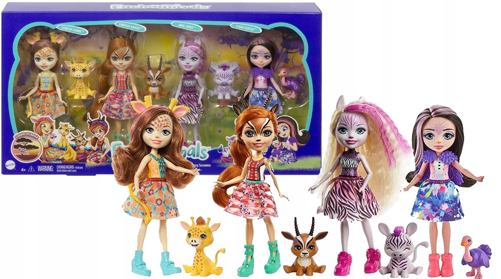 

Enchantimals Sawanna 4 Lalki 4 Zwierzątka GYN57