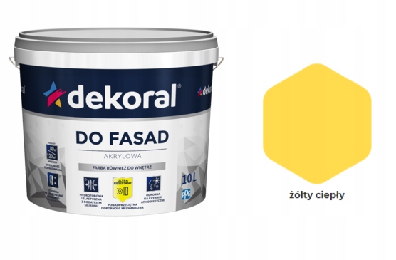 

Farba Fasadowa Dekoral Polinit Żółty Ciepły 10l