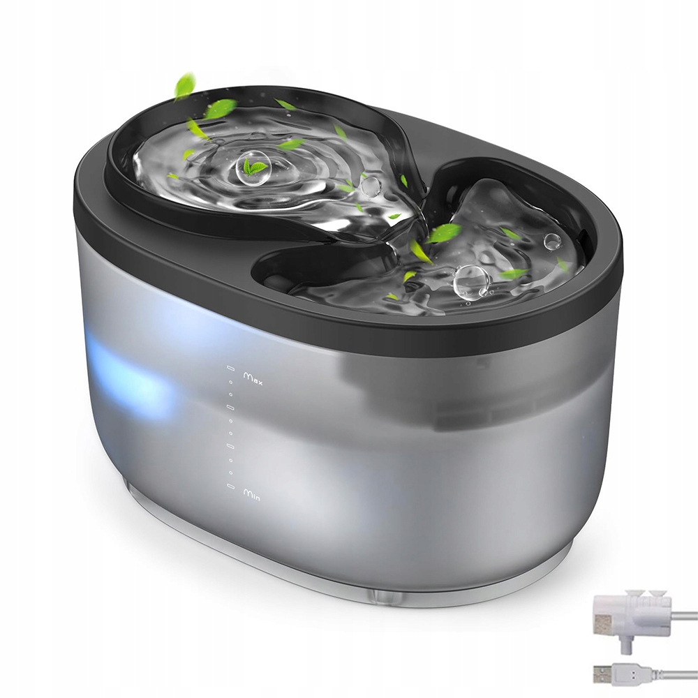 Levně 2,3 L Tichá Fontána Pro Domácí Zvířata Fontána Pro Kočky