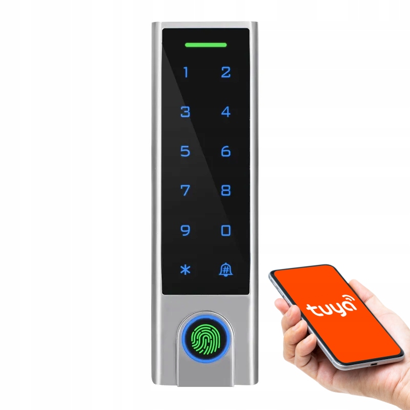 Force Kódová klávesnice KPF-1CH-S-WIFI Tuya, čtečka otisků prstů, Rfid