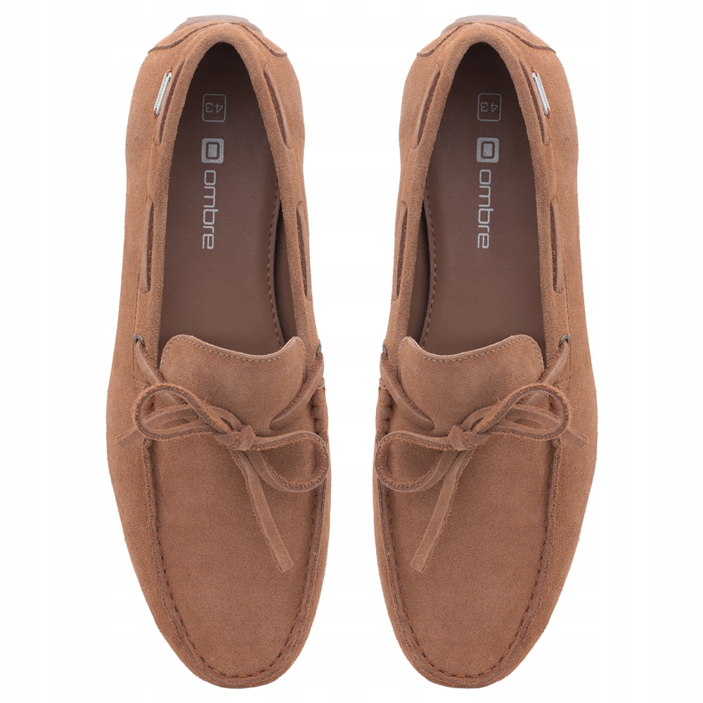 Mokasíny pánské kožené boty s řemínkem driver hnědé V3 OM-FOCS-0150 42