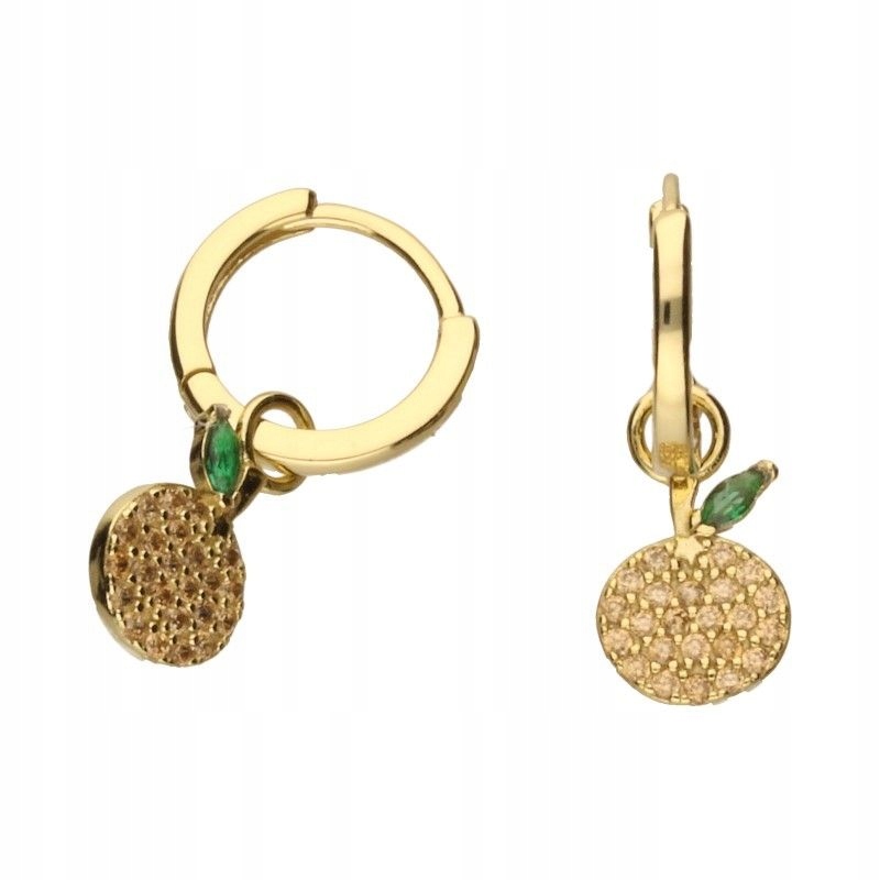 Stříbrné náušnice 925 pozlacené dětské závěsné ovoce 1.96 g jako dárek