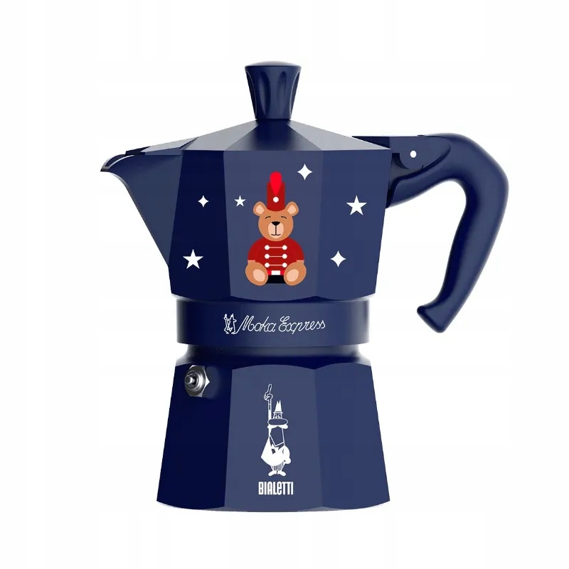 Bialetti kawiarka Moka Express Joyful Christmas 3tz niebieska