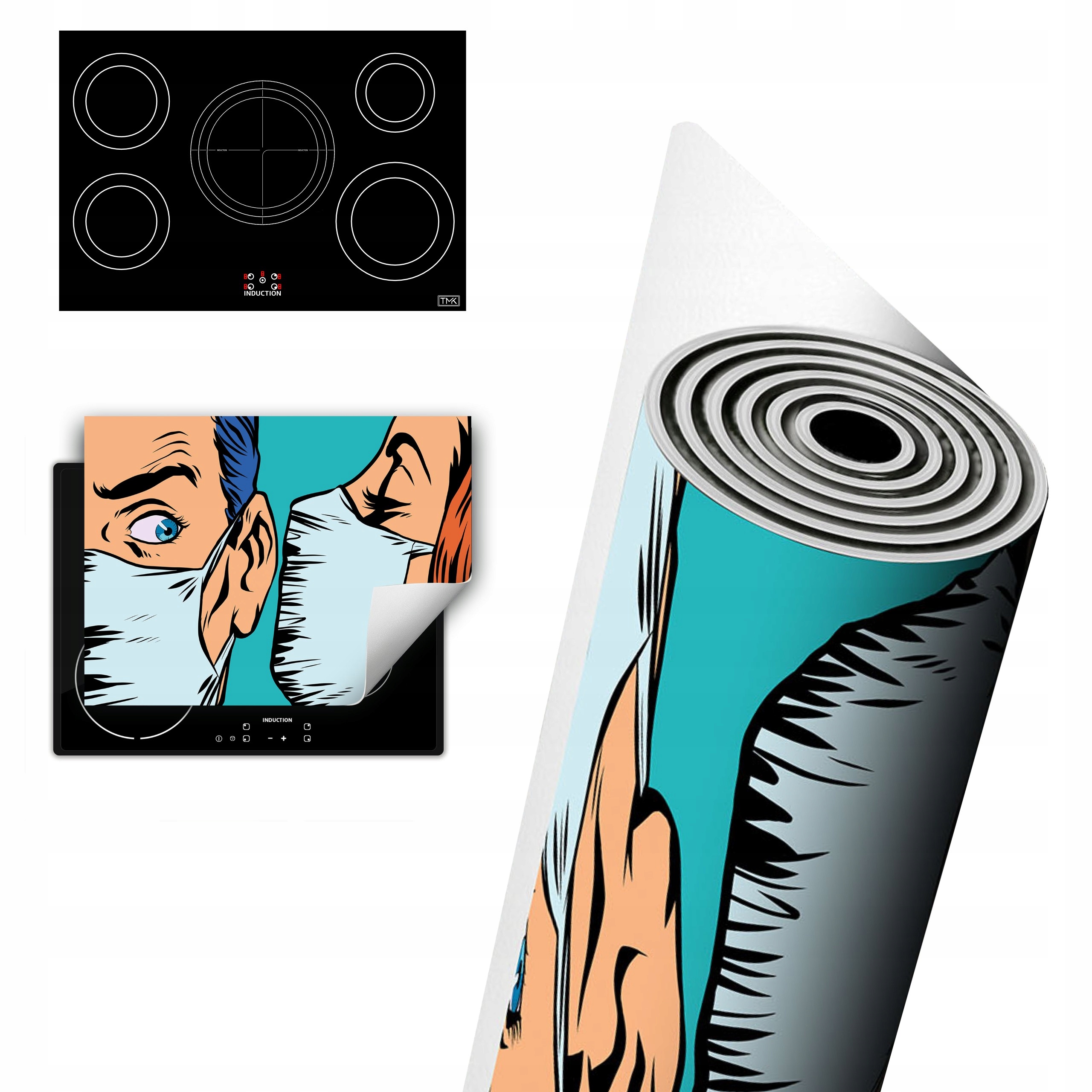 Vinylová Ochrana Na Indukci Desek 80x52 pop art. Maska