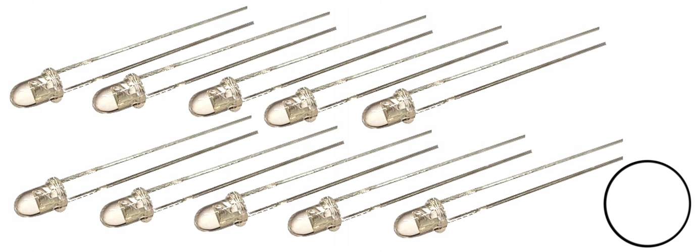 

Dioda Biała 3MM 12V Led Wbudowany Rezystor