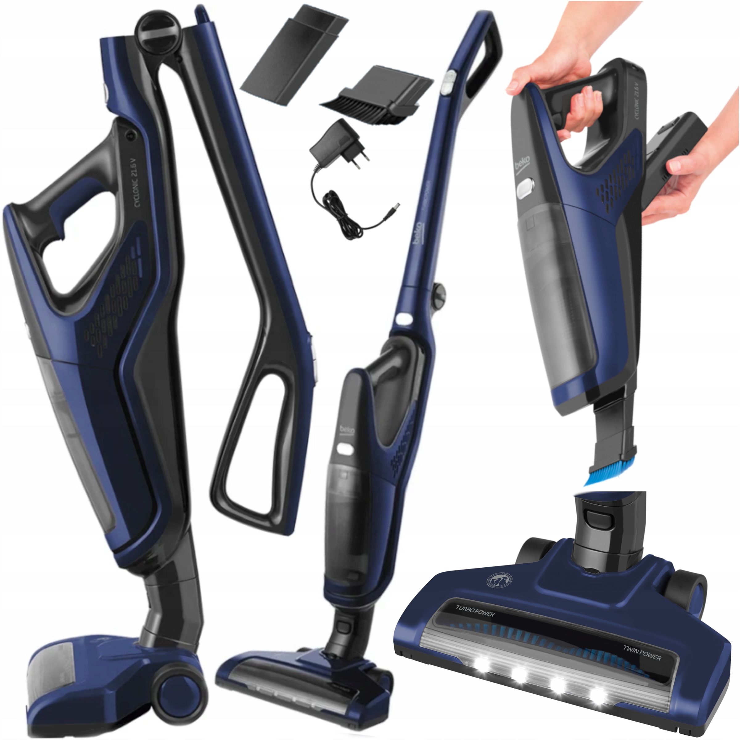 Bezdrôtový Vertikálny Bezvrecový Vysávač 3v1 Najsilnejší Beko VRT61821