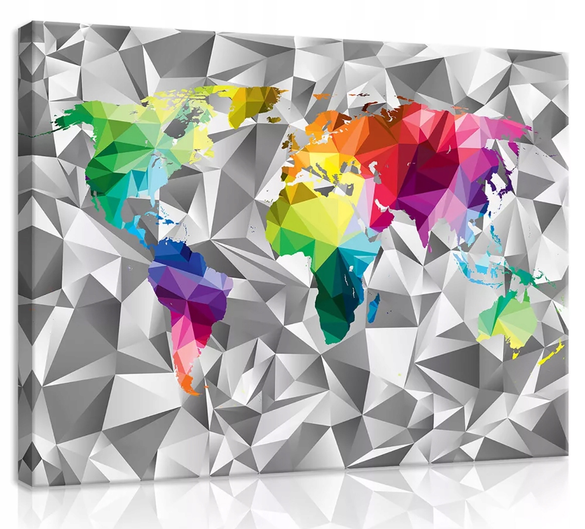Obraz Na Plátně Canvas 80x60 Mapa Světa Atlas Barvy Duhy 3D Geografie