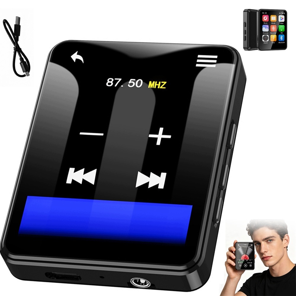 MP3 Přehrávač MP4 Bluetooth 32GB Fm Rádio Sluchátka Hifi Přenosné Menu Pl