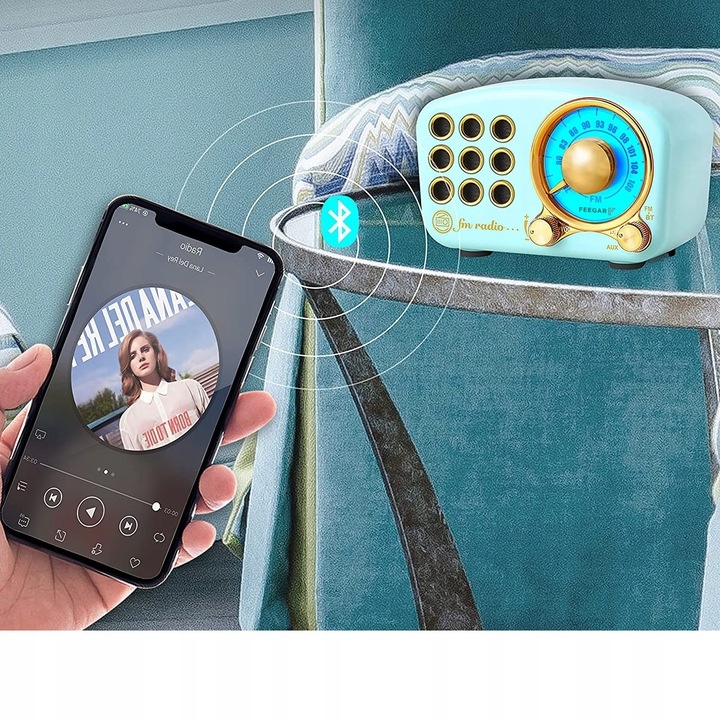 RADYJKO NIEBIESKIE DLA CHŁOPCA OJCA DZIADKA BT GW Model Retro Blue