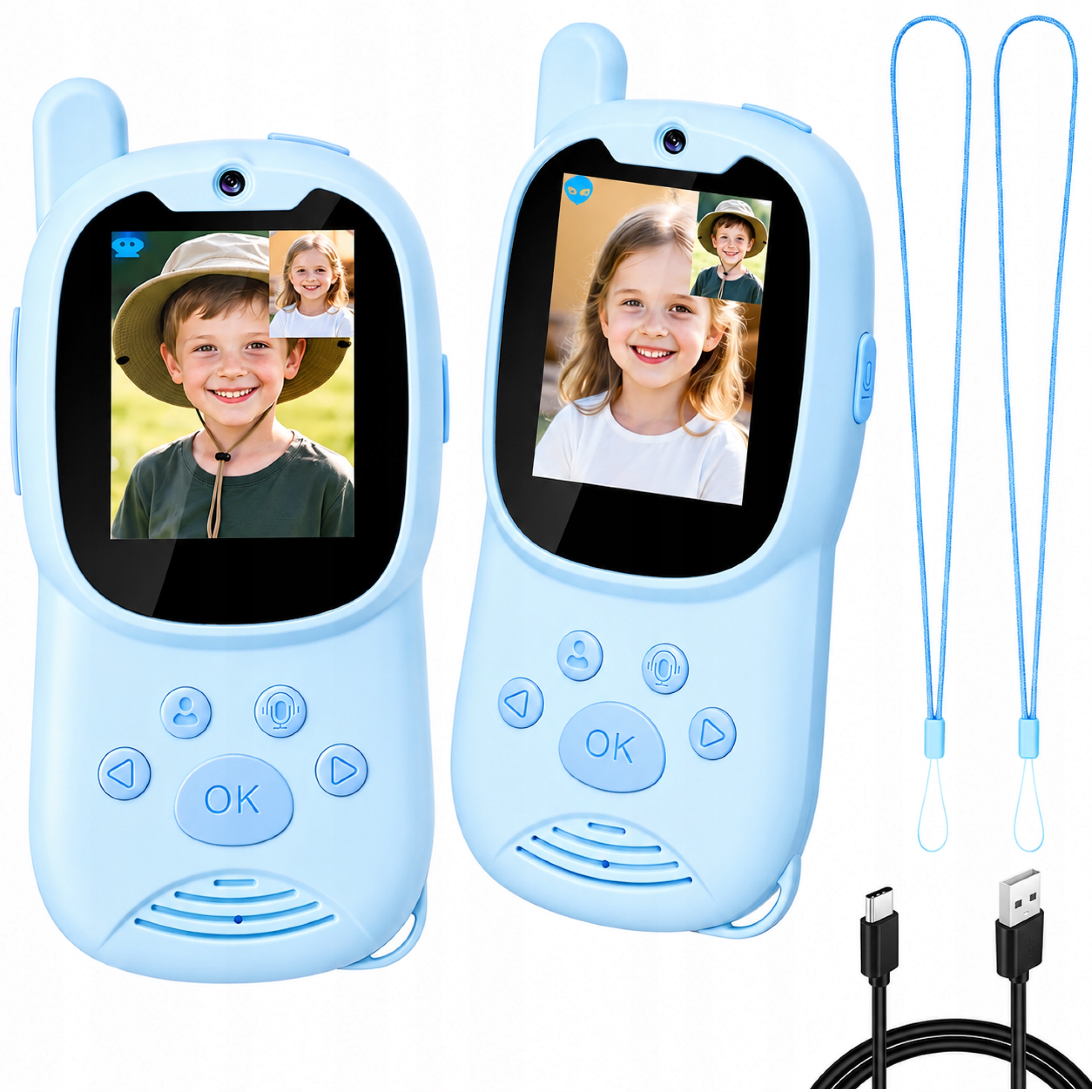 Walkie Talkie z kamerą i aparatem dla dzieci – 2 krótkofalówki Łoki Toki