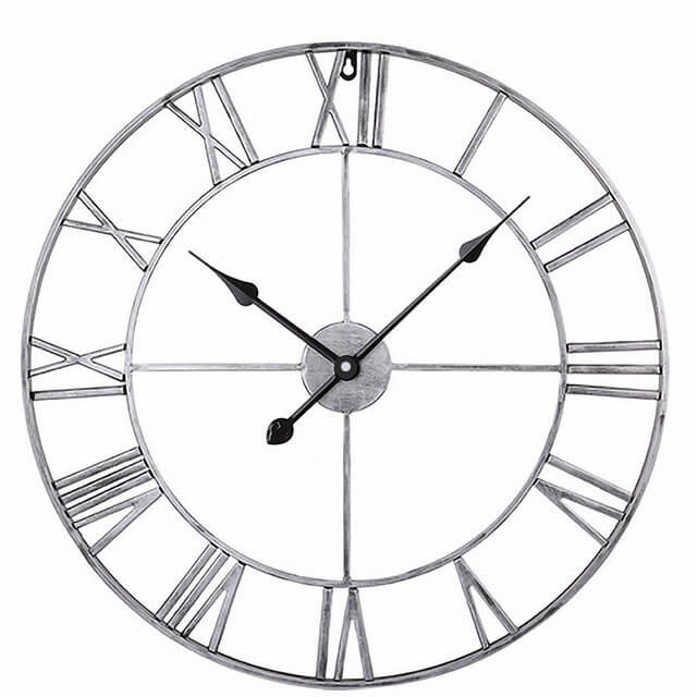 Dizajnové nástenné hodiny Roma Silver 50cm