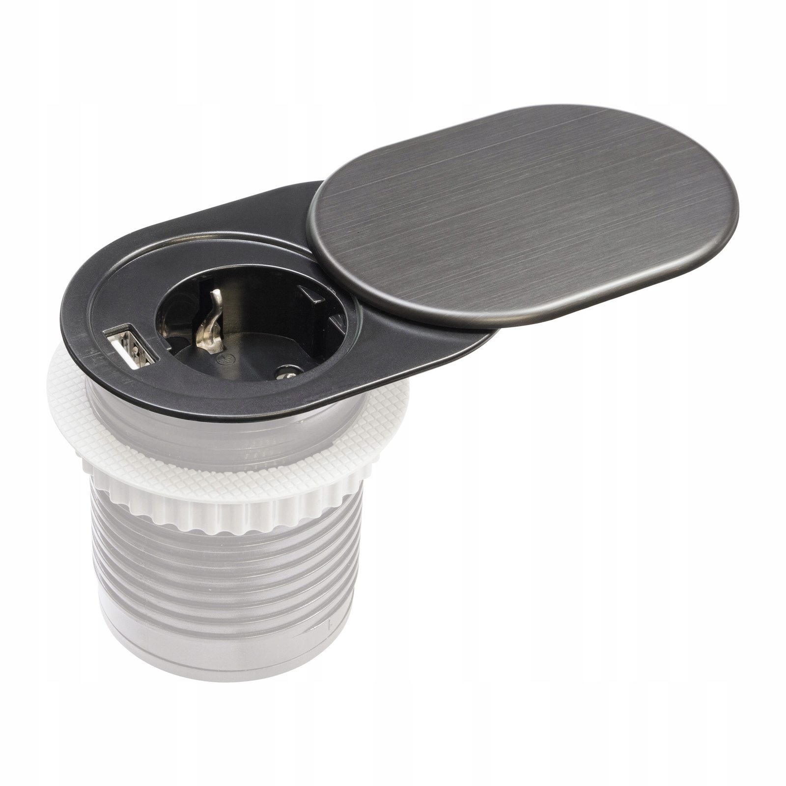 Zabudovatelná nábytková zásuvka 1x 230V Schuko a 1x Usb-a W-72012