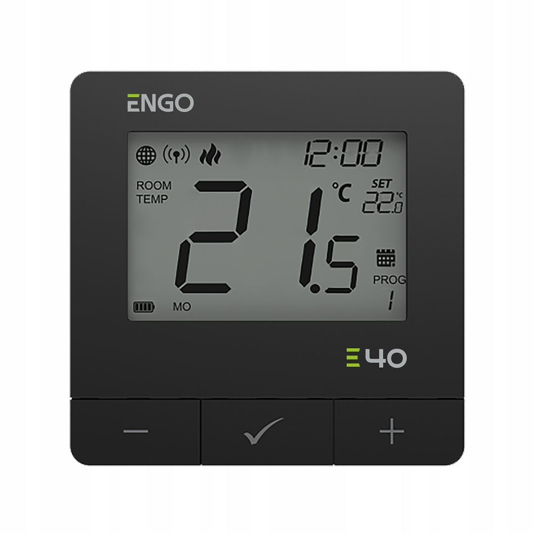 Engo Internetový Batériový Regulátor Teploty, ZIGBEE/868MHZ, Čierny