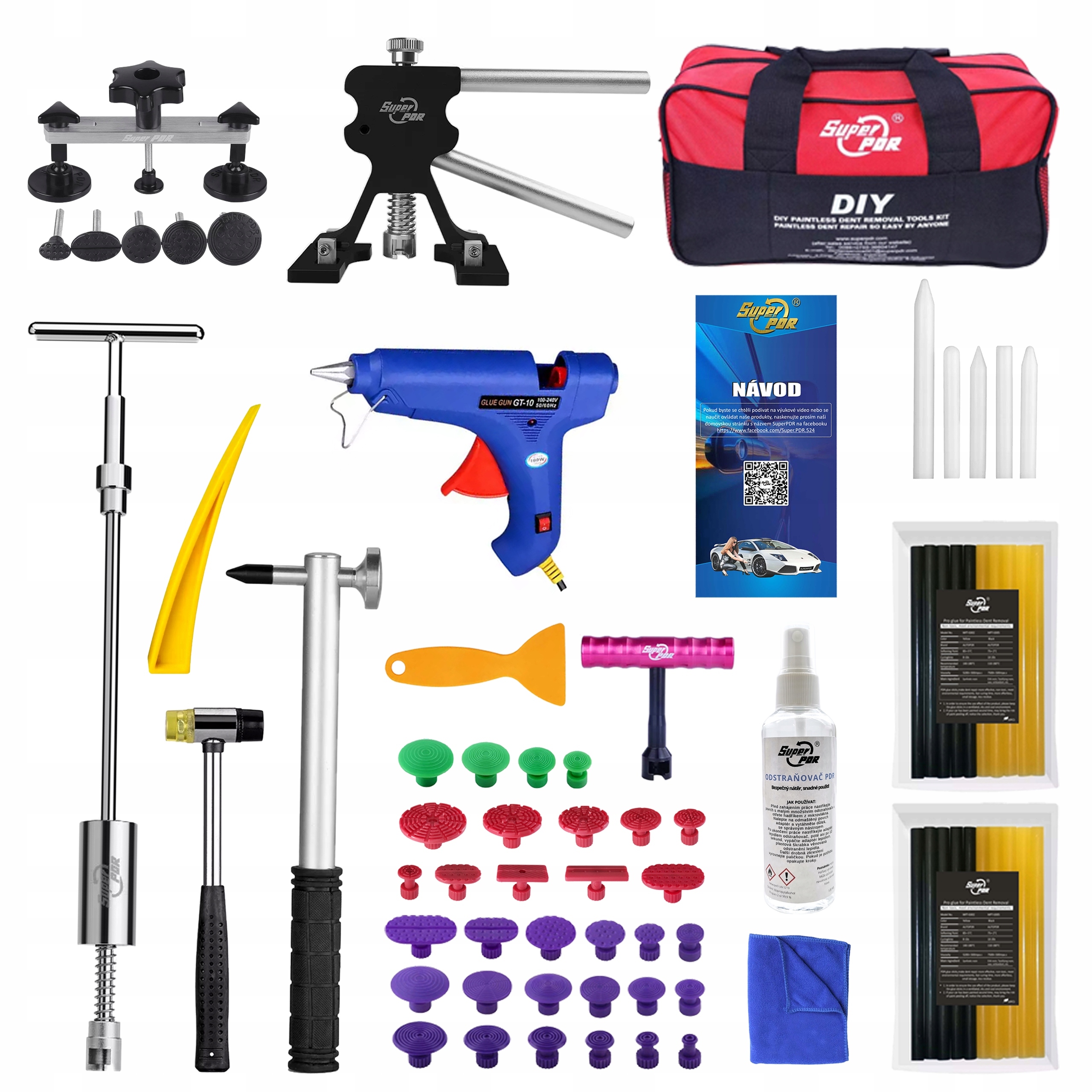 Pdr nástroje pro opravy po krupobití sada pro odstranění promáčklin