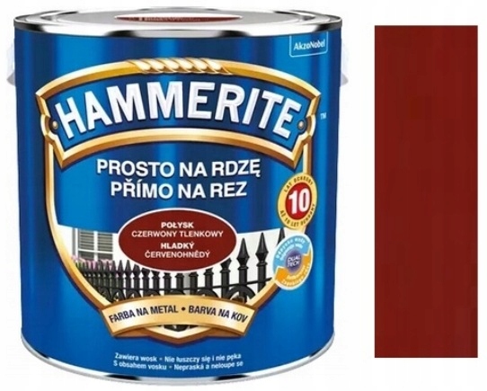 Hammerite Farba Na Rdzę Do Metalu Czerwony Tlenkowy 5L