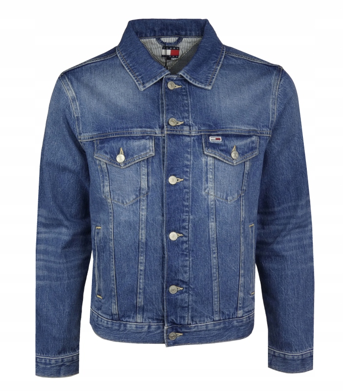 Tommy Jeans, pánská džínová bunda, modrá, velikost XL