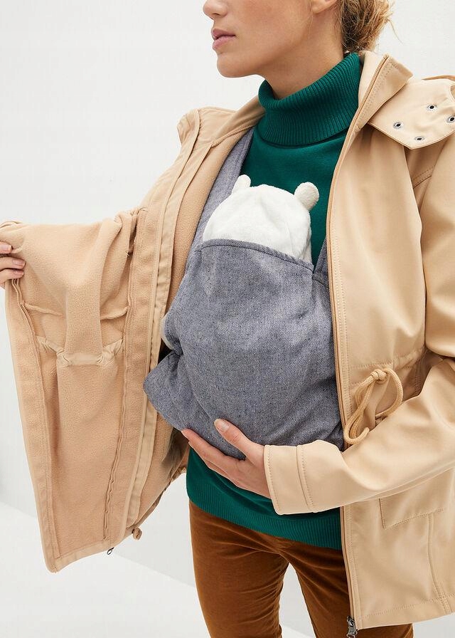 KURTKA CIĄŻOWA SOFTSHELL BONPRIX 46 Kaptur z kapturem