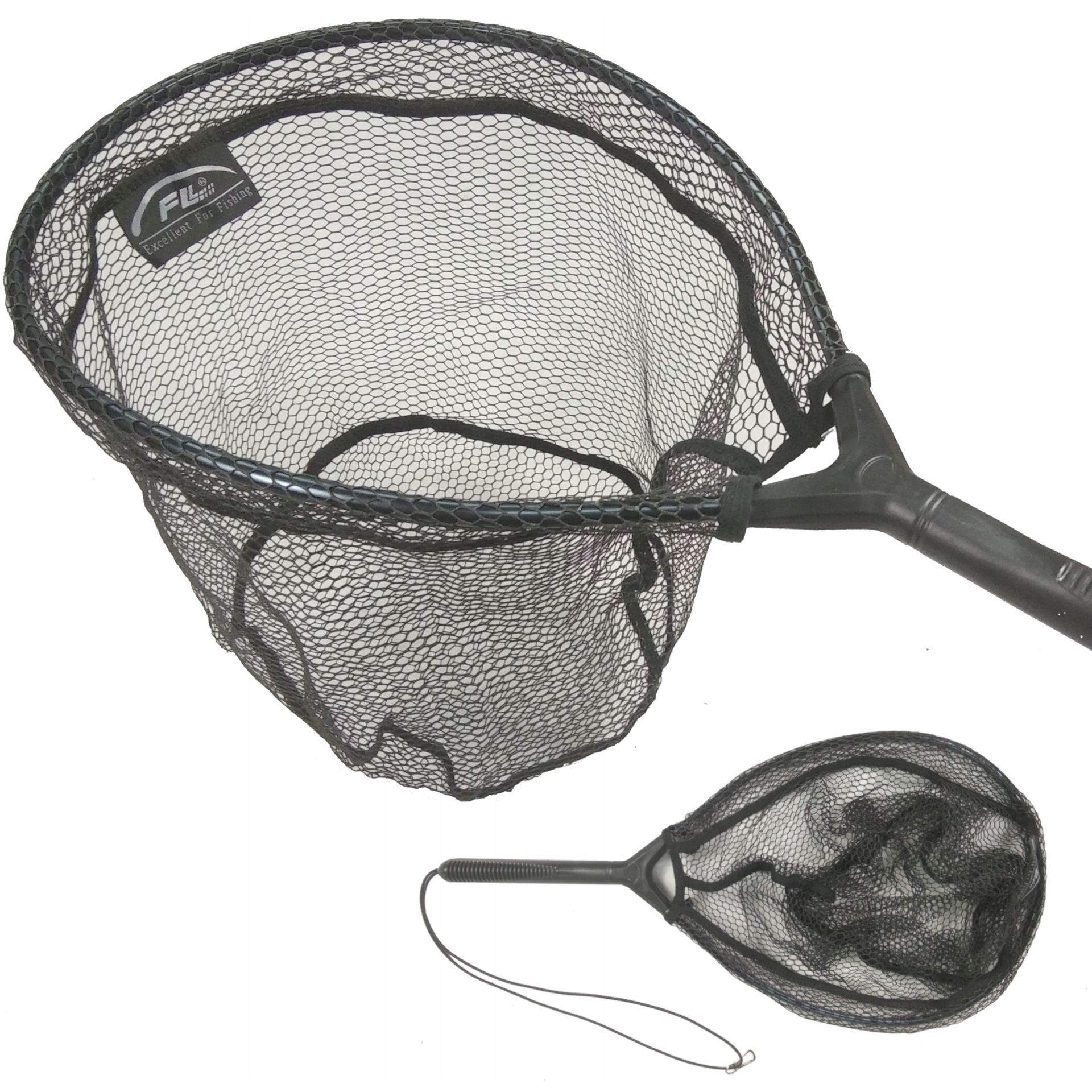 PODBIERAK SPINNING PSTRĄG 65 CM GUMOWANA SIATKA LEKKI