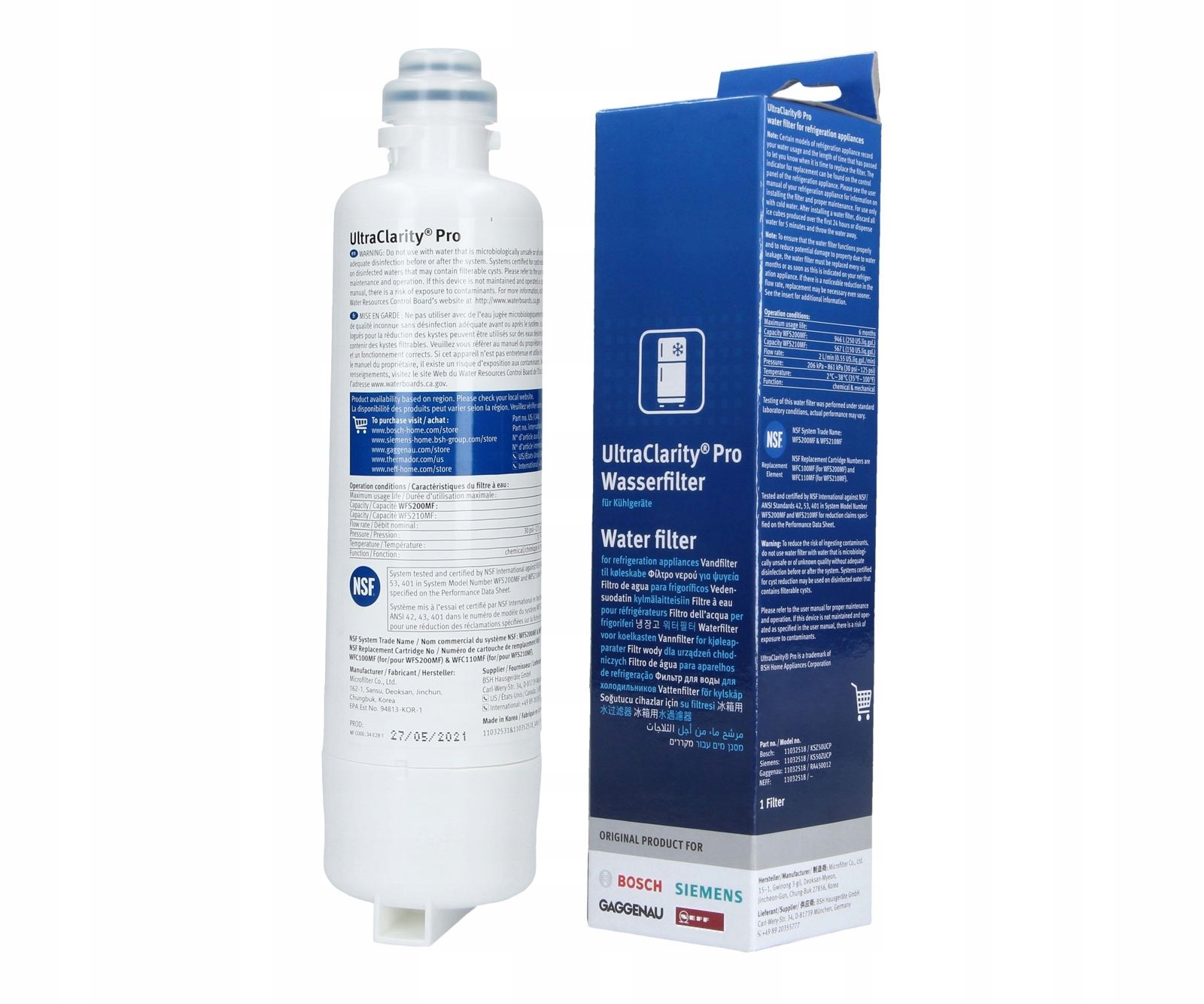 

Filtr do lodówki Bosch UltraClarity Pro 11032518