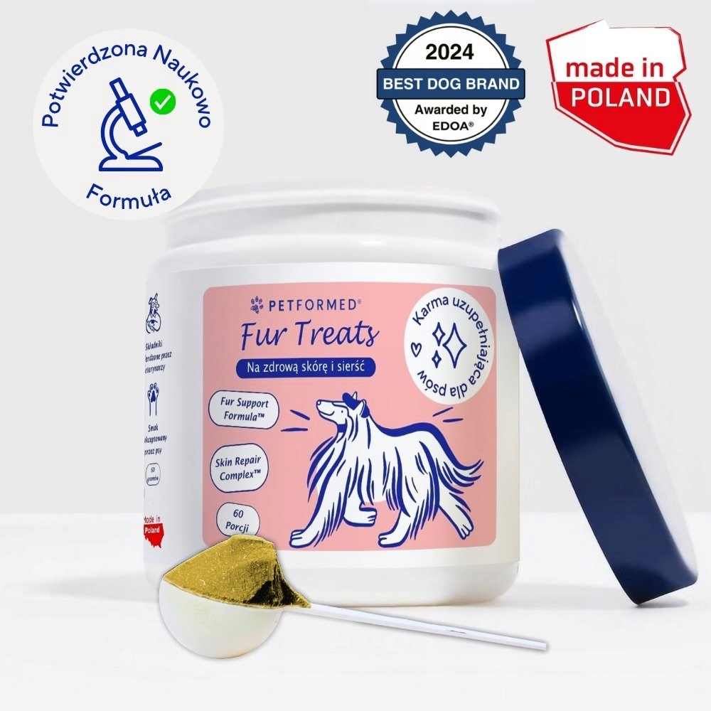 Levně Účinný doplněk na kůži a srst pro psa – Fur Treats 60 dávek