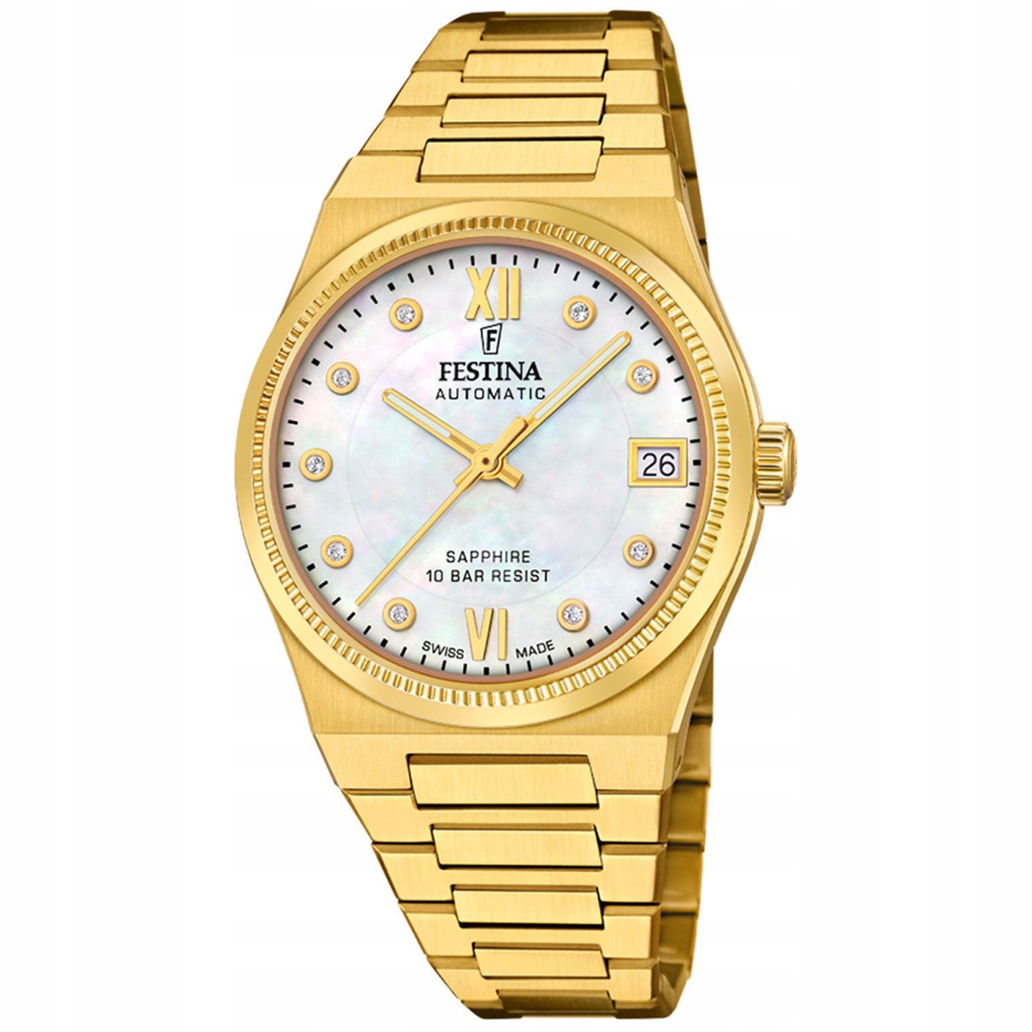 Dámské hodinky Festina F20033-1 Zirkony zlaté