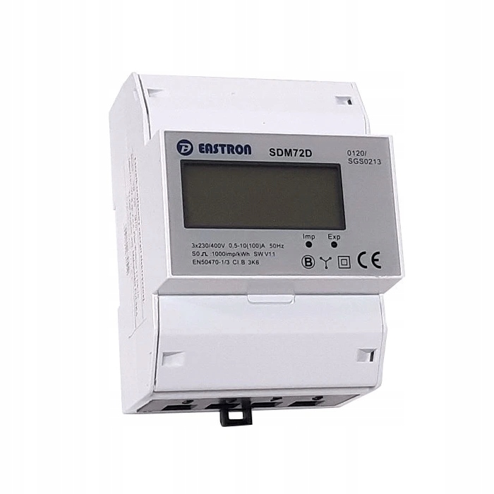 Elektroměr 3F na Din lištu třífázový VCX Eastron SDM72 D, MID, digitální