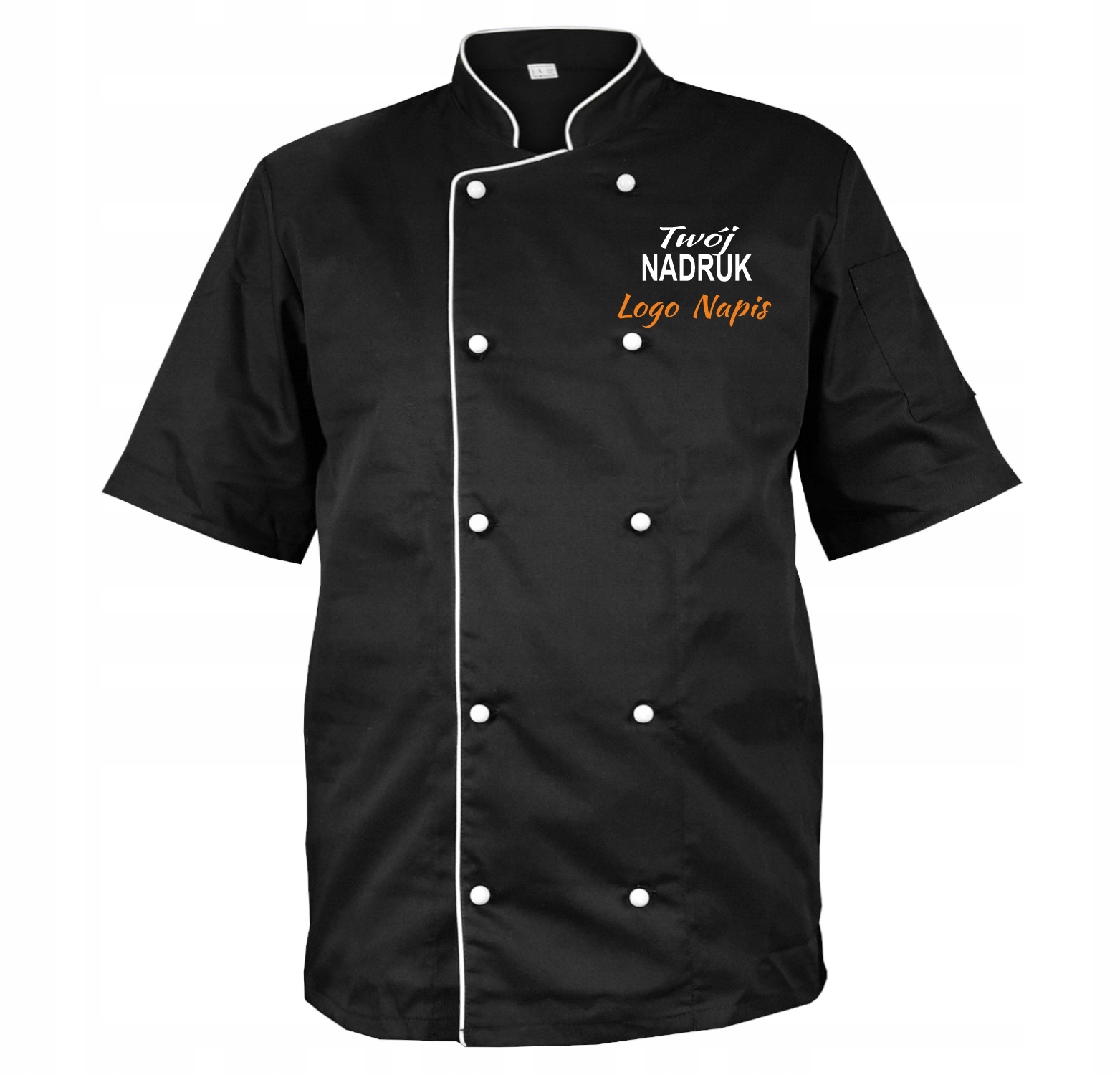 Mikina Kitel černá s bílým lemováním a potiskem loga, velikost S